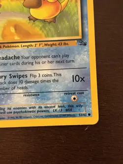 Pokemon TCG Psyduck Fossil 53/62 Common Basic 50 HP 1st Edition English 1999 - Image 4