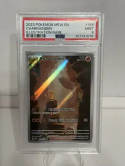 2023 POKEMON MEW EN-151 ILLUSTRATION RARE #168 CHARMANDER PSA 9 - Image 1