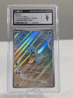 2023 POKEMON MEW EN-151 ILLUSTRATION RARE #170 SQUIRTLE CGC 9 - Image 1