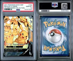 2021 Pokemon SWSH Black Star Promo Pikachu V-Union Celebrations #142 PSA 10 - Image 3