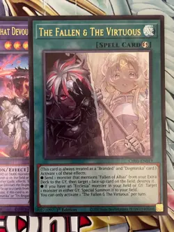 🔥The Fallen & the Virtuous - Ultra Rare 1st Edition CH01-EN019 NM - Image 2