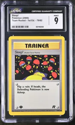 CGC 9 MINT Sleep! Team Rocket 1st Edition 79/82 Pokemon Card - Image 1