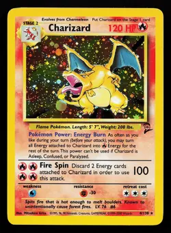 Charizard 4/130 Holo Rare Base Set 2 Pokemon Card - Image 1