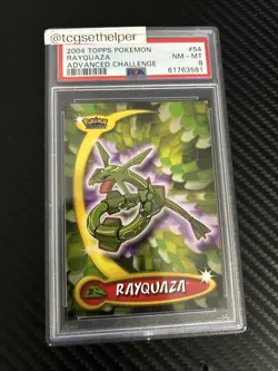 PSA 9 Near Mint 2004 Topps Pokemon Advanced Challenge Rayquaza Card #54 - Image 1