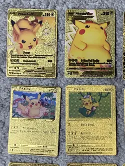 Set of 15 Pikachu & Complete 7 Card Cosplay Set Gold Foil Fan Art Cards NM!!! - Image 2
