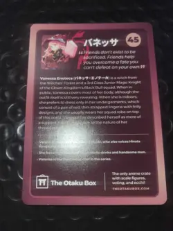 Otaku Box Limited Edition Collectible Card #45 Vanessa Enoteca - Image 2