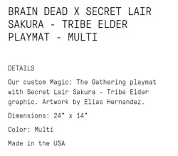 MTG Secret Lair x Brain Dead Sakura-Tribe Elder Playmat Presale - Image 2