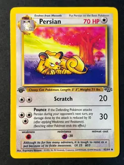 Persian 42/64 1st Edition Jungle - WOTC Pokemon Card C LP - Image 1