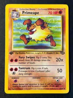 Primeape 43/64 1st Edition Jungle - WOTC Pokemon Card B LP - Image 1
