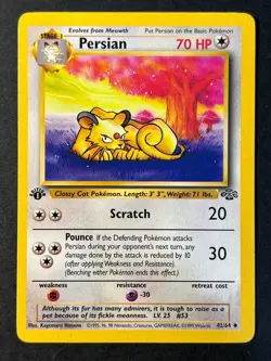 Persian 42/64 1st Edition Jungle - WOTC Pokemon Card LP - Image 1