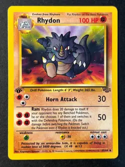 Rhydon 45/64 1st Edition Jungle - WOTC Pokemon Card LP - Image 1