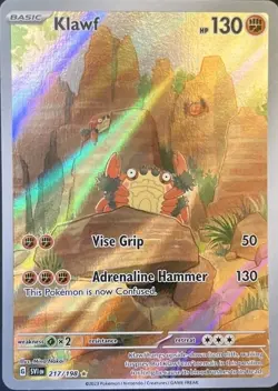 Pokemon TCG Klawf Scarlet Violet Base Set Holo Card 217/198 Illustration Rare - Image 1