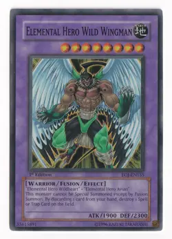 YUGIOH! Elemental Hero Wild Wingman EOJ-EN035 Super Rare 1st Edition NM - Image 1