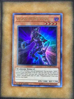 Yugioh Vision HERO Vyon DUPO-EN053 Ultra Rare 1st Ed LP - Image 1