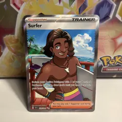 Pokemon TCG Card Surfer 235/191 Surging Sparks Ultra Rare Full Art Trainer - NM - Image 1
