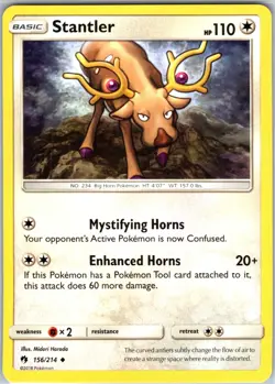 Stantler 156/214 Uncommon Regular Card SM - Lost Thunder Pokemon TCG LP - Image 1