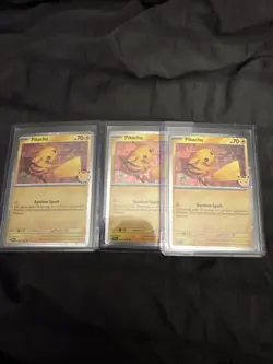 A set of 3 Pikachu Pokemon Day 2026 Promo Cards 051/162, US Seller - Image 1