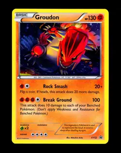2015 Pokemon GROUDON Black Star Promo COSMOS HOLO Foil Rare XY Set Card #XY52 NM - Image 1