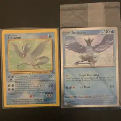 Pokemon Articuno 2Card Lot Basic Regular Base Set 17/62 JTG 032/159 1999 2025 + - Image 1