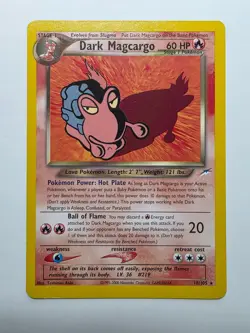 Pokemon Card - Dark Magcargo - 18/105 - Neo Destiny - Non-Holo - LP - Image 1