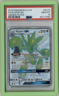 PSA 10 SCIZOR GX SV72/SV94 FULL ART SHINY HIDDEN FATES POKEMON CARD - Image 1