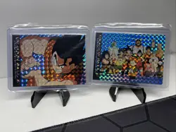 1996 Dragon Ball Z Card #05 & #06 Goku Kamehameha Holo Foil Prism Prizm Blue - Image 1