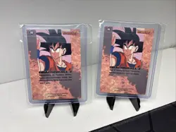 1996 Dragon Ball Z Card #05 & #06 Goku Kamehameha Holo Foil Prism Prizm Blue - Image 2
