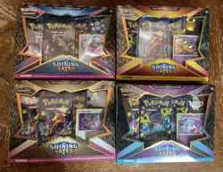 Pokemon TCG Shining Fates Mad Party Pin Collection Complete Set of 4 Boxes - Image 1