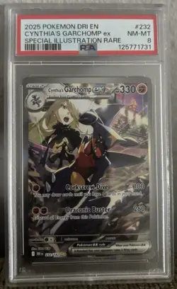 2025 POKEMON DRI EN CYNTHIA's GARCHOMP Ex SPECIAL ILLUSTRATION RARE PSA NM-MT 8 - Image 1