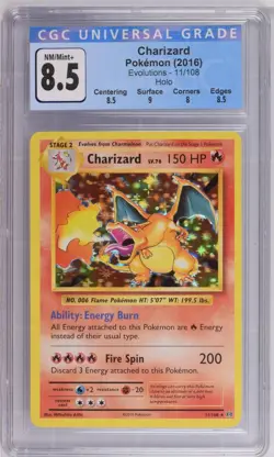 Pokemon - Charizard (11/108) - Holo Rare - Evolutions [CGC 8.5] - Image 1