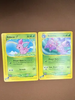 Pokemon e-Reader 2002 Lot - Nidoran & Nidorino Aquapolis Lot - Image 1