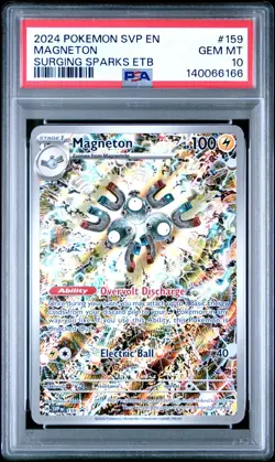 2024 POKEMON SVP EN-SV BLACK STAR PROMO 159 MAGNETON SURGING SPARKS ETB PSA 10 - Image 1