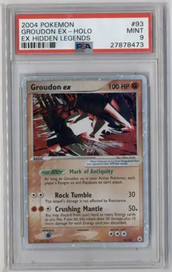 2004 Pokemon GROUDON EX #93/101 Hidden Legends Ultra Rare English PSA 9 - Image 1