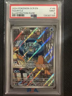 2024 Pokemon SCR En-Stellar Crown 148 Squirtle Illustration PSA 9 - Image 1
