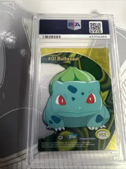 2000 TOPPS POKEMON TV ANIMATION CLEAR CARDS #PC2 BULBASAUR PSA 10 Gem Mint - Image 2