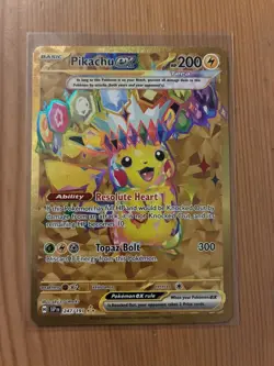 Pokemon Card TCG Sv08: Surging Sparks Pikachu EX Hyper Rare Gold 247/191 M/NM - Image 3