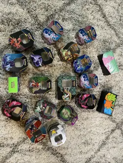 Pokemon Collectible Empty Tin Lot and Cards Great Condition Assorted - Image 1