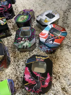 Pokemon Collectible Empty Tin Lot and Cards Great Condition Assorted - Image 4