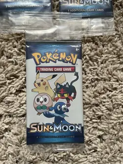 Lot of 3 General Mills 2017 Pokemon Sun & Moon Trading Card 3 Pack + Back of Box - Image 4