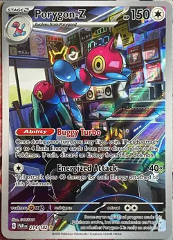 Porygon-Z Illustration Rare Holo - 214/182 - Paradox Rift Pokemon 2023 - Image 1