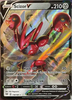 Scizor V Ultra Rare - 118/189 - Darkness Ablaze Pokemon 2020 - Image 1