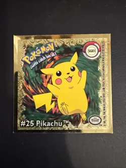 Rare Premier edition Pokemon chase sticker #SG01 Pikachu Art box 1995 Gold Foil - Image 1