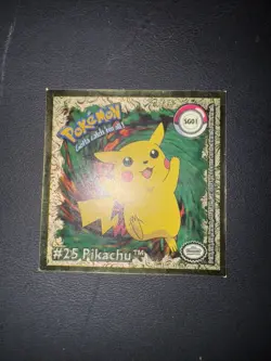 Rare Premier edition Pokemon chase sticker #SG01 Pikachu Art box 1995 Gold Foil - Image 2
