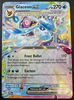 Pokemon TCG: 2025 Glaceon Ex 026/131-DOUBLE RARE HOLO-Prismatic Evolutions - Image 1