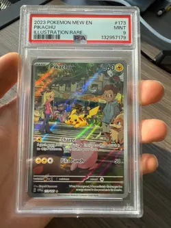 2023 POKEMON MEW EN-151 ILLUSTRATION RARE #173 PIKACHU PSA 9 - Image 1
