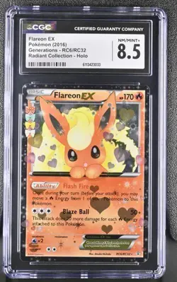 CGC 8.5 FLAREON EX RC6 GENERATIONS RADIANT COLLECTION XY POKEMON NM/ MINT - Image 1