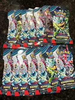 Pokemon TCG Twilight Masquerade Sleeved Booster Packs - Lot of 14 Factory Sealed - Image 1