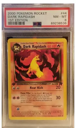 2000 Pokemon Rocket 1st Edition Dark Rapidash PSA 8 - Image 1