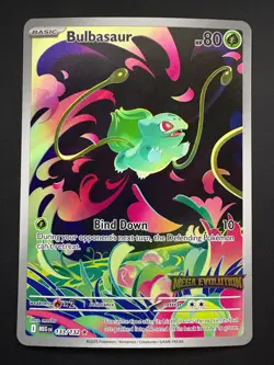 Bulbasaur 133/132 Pokemon Mega Evolution Booster Box Topper Stamped Promo (NM) - Image 1