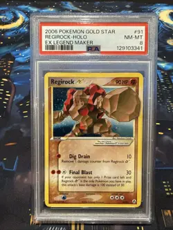 Pokemon 2006 EX Legend Maker Gold Star #91 Regirock Holo 91/92 PSA 8 New Cert! - Image 1
